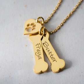 Personalized Dog Name Bone Necklace